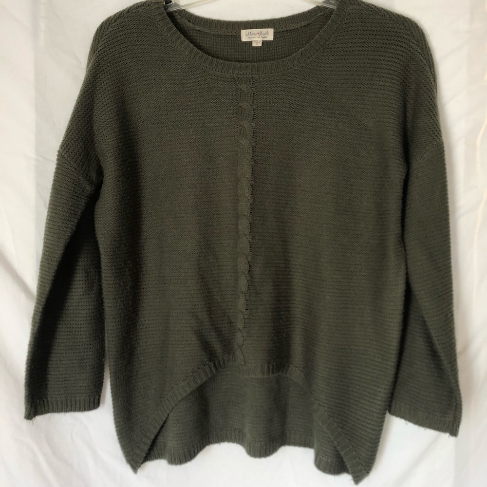 green sweater